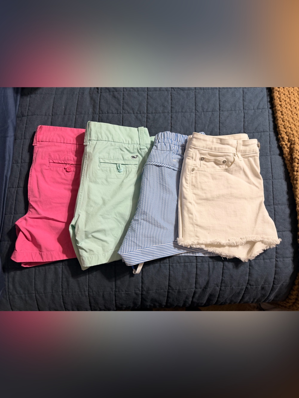 Casual Mixed Shorts Bundle - White, Blue Stripe, Mint, Pink